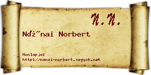 Nánai Norbert névjegykártya